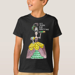 Camiseta Deixe-Os Comer O Rei Bolo Mardi Gras Comida No Par