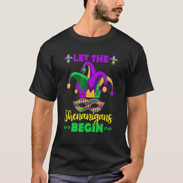 Camiseta Deixe Os Shenanigans Começar O Carnaval Mardi Gras (Frente)