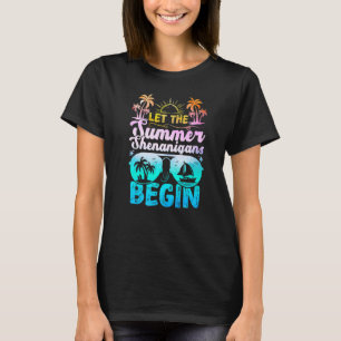 Camiseta Deixe Os Shenanigans De Verão Começar As Férias De
