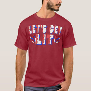 Camiseta DEIXE-SE ENGRAÇADO 4 de julho Fogos de artifício