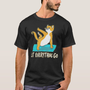 Camiseta Deixe Tudo Ir Gata Yoga Cat Yoga