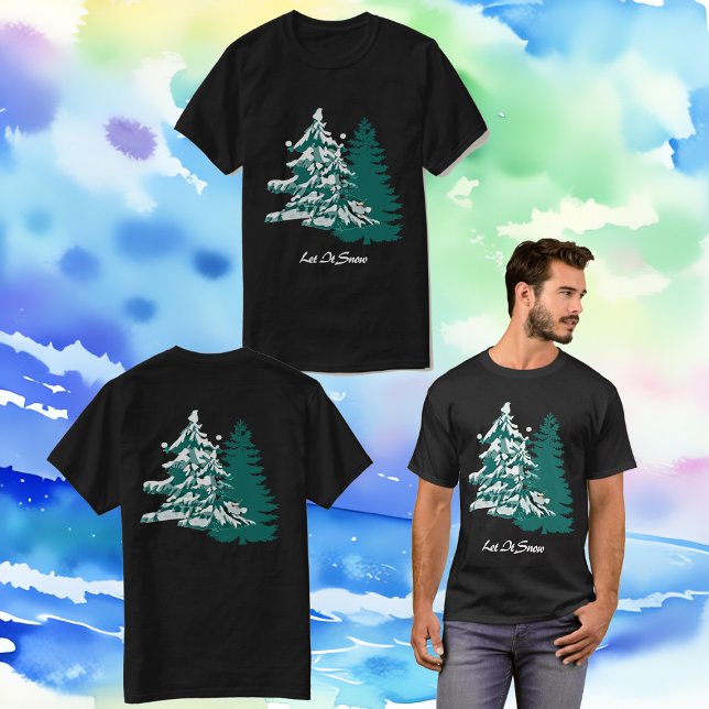 Camiseta Deixem-na nevar Aquarela inverno Madeira de Natal (Let it Snow Watercolor Winter Christmas Woodland T-Shirt)