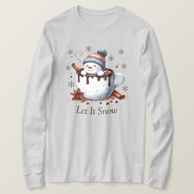 Camiseta Deixem-Na Neve Longa Sleeve T-Shirt (Frente do Design)