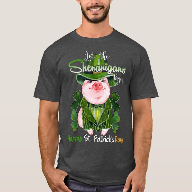 Camiseta Deixem Os Shenanigans Começar Ruas De Porcos Engra (Frente)