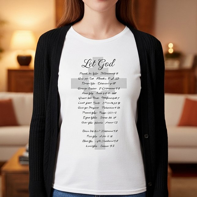 Camiseta Deixem que Deus faça inspiração na escritura (Criador carregado)