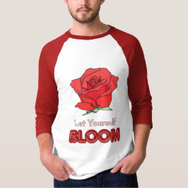 Camiseta Deixem-Se Bloquear Arte Flor De Rosa vermelha