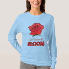 Camiseta Deixem-Se Bloquear Arte Flor De Rosa vermelha