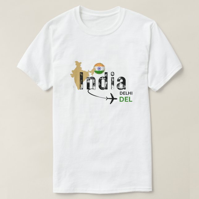 Camiseta DEL Delhi Airport Code T Shirt (Frente do Design)