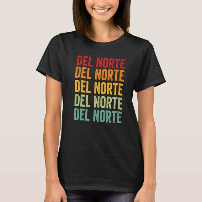 Camiseta Del Norte County California Rainbow Text (Frente)