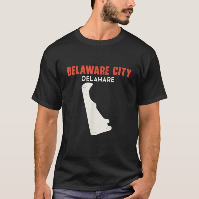 Camiseta Delaware City Delaware EUA State America Viagem De (Frente)