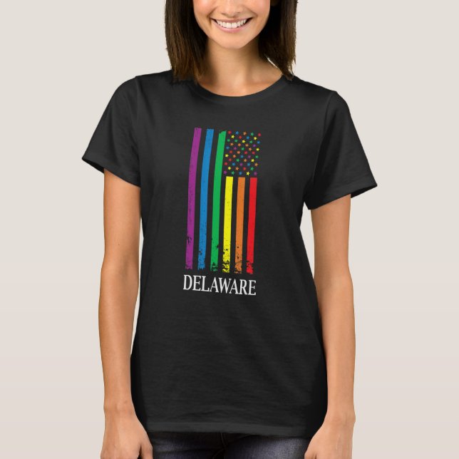 Camiseta Delaware Pride Month Pride Flag LGBT Community LGB (Frente)