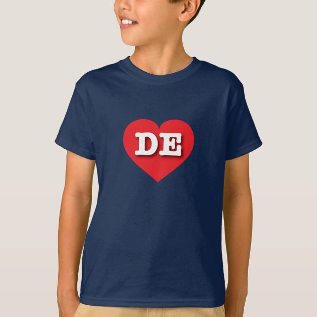 Camiseta Delaware Red Heart - Eu amo DE (Frente)