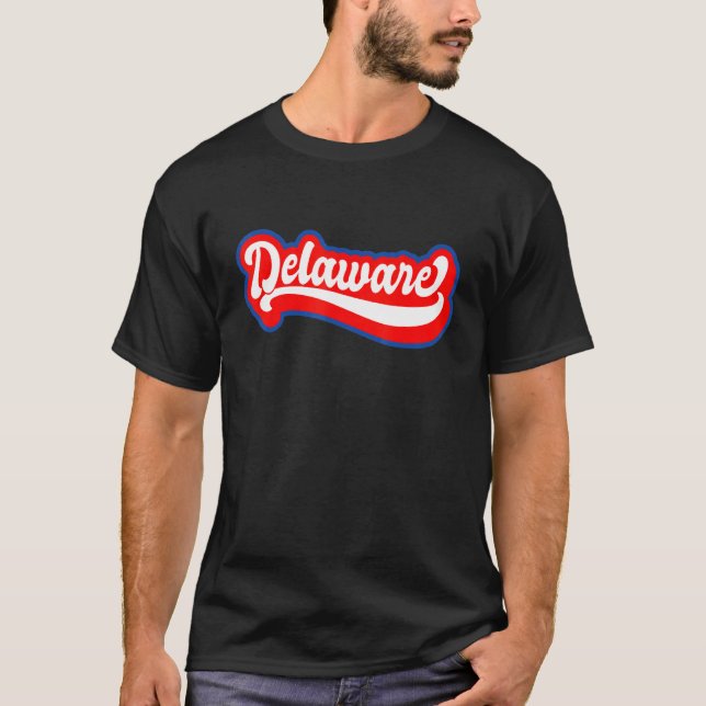 Camiseta Delaware Retro EUA Estado Porto Rico Bandeira (Frente)