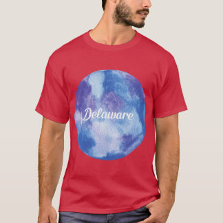 Camiseta Delaware Round Watercolor Pastel Violet Blue