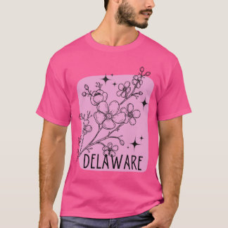 Camiseta Delaware State Flower Peach Blossom Sticker Oversi