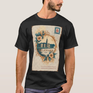 Camiseta Delaware USA Vintage Travel Retro Postcard Design