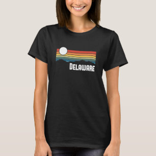 Camiseta Delaware Vintage Sunset 80s Retro Summer State EUA
