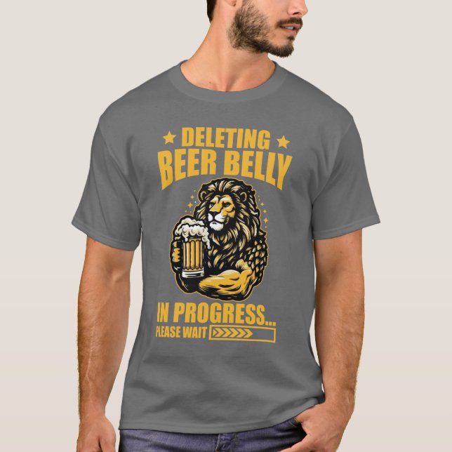 Camiseta Deleting Beer Belly Please Wait Loading Bar Funny  (Frente)