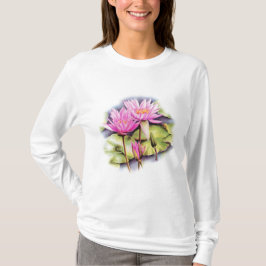 Camiseta delicada de lírio de água pintada (Lotus)