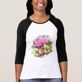Camiseta delicada de lírio de água pintada (Lotus)