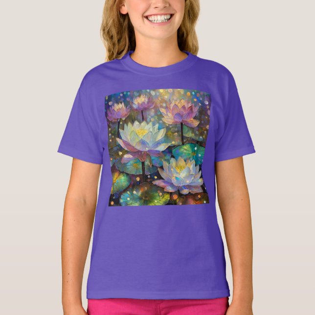 Camiseta Delicate Lotus Flowers Blossoming in the Snow (Frente)