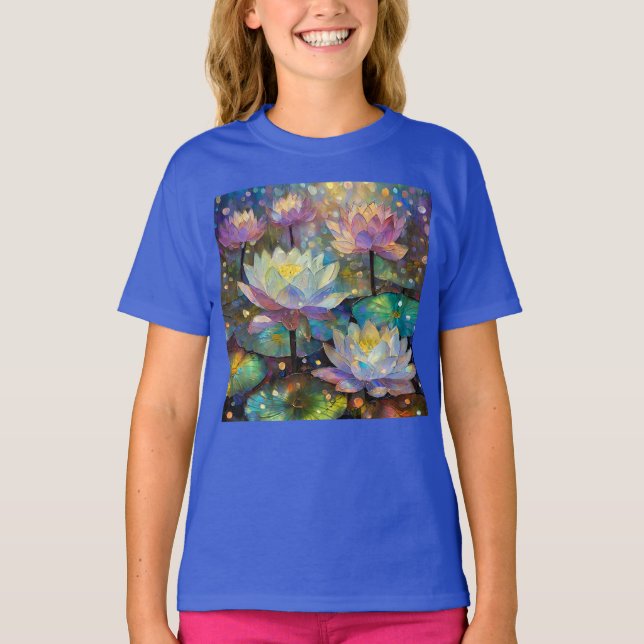 Camiseta Delicate Lotus Flowers Blossoming in the Snow (Frente)