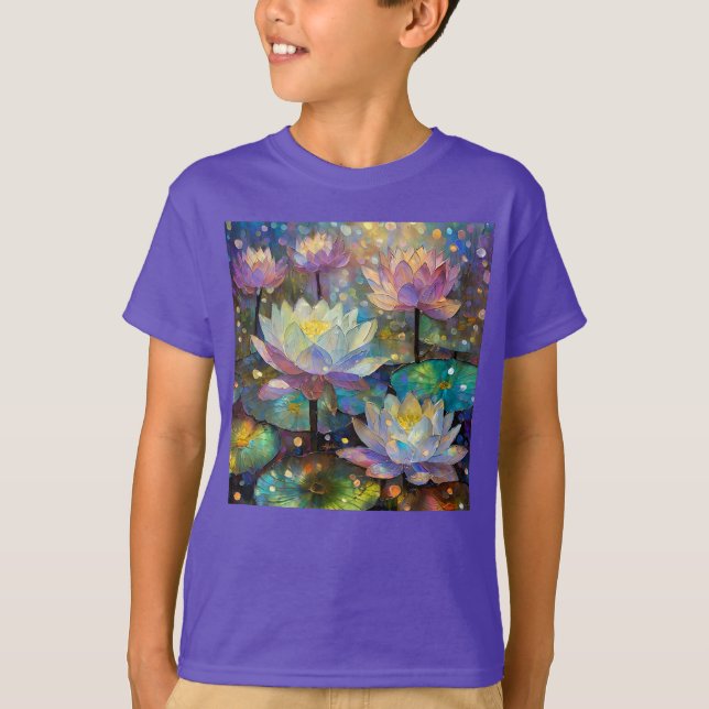 Camiseta Delicate Lotus Flowers Blossoming in the Snow (Frente)