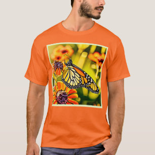 Camiseta Delicate Monarch Butterfly Bloom Design