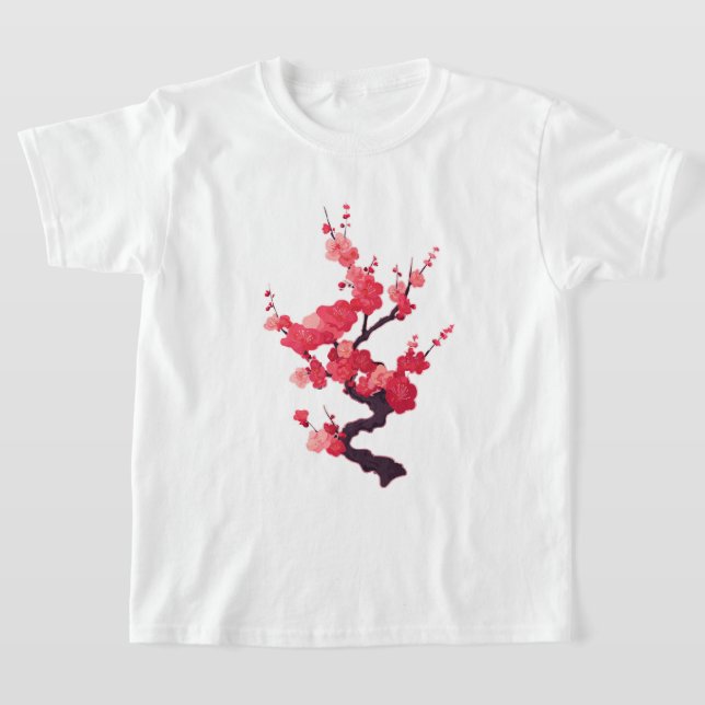 Camiseta Delicate Pink Japanese Cherry Tree Twig (Postura )