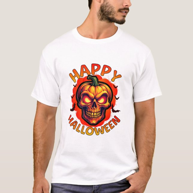 Camiseta Delícia de Caveira de Abóbora Halloween (Frente)