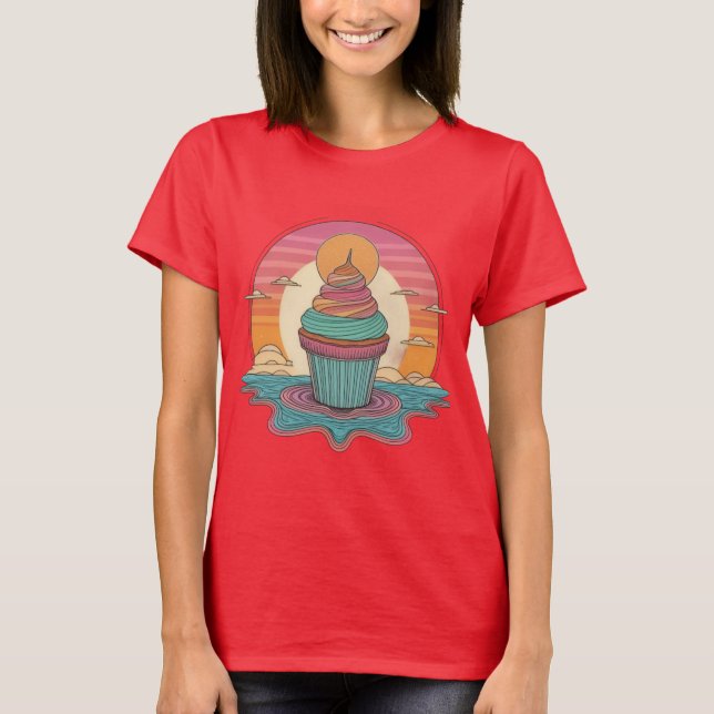 Camiseta Delícia de Cupcake Cósmico (Frente)