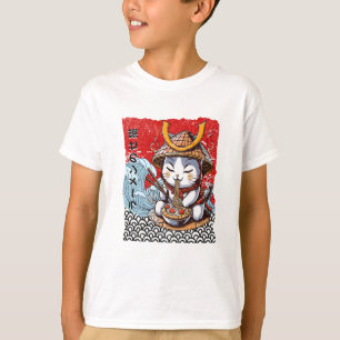 Camiseta Delícia de Macarrão do Gato Samurai Zen