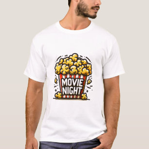 Camiseta Delícia Noturna de Cinema Pipoca Divertida