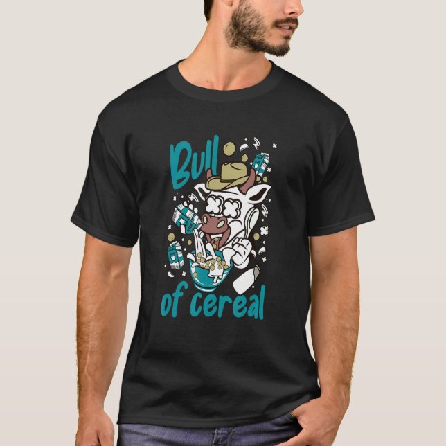 Camiseta Delicioso Touro De Cereais Mamíferos Leite (Frente)