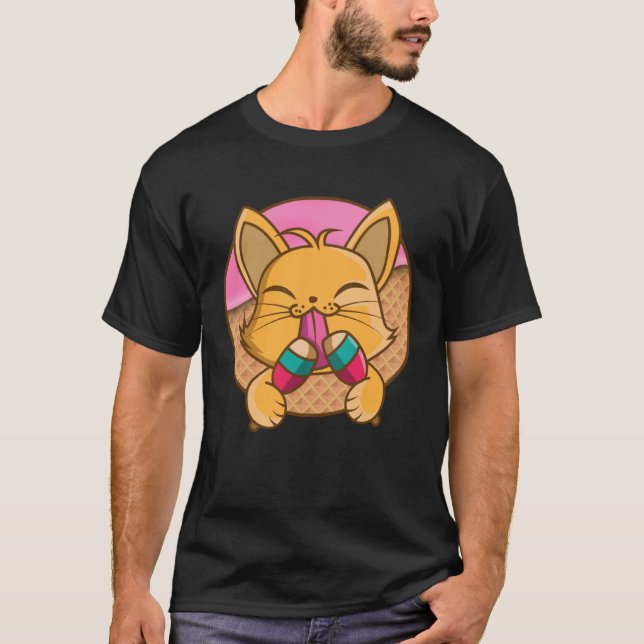 Camiseta Delicious Ice Cream I Ice Cream I Kitten I Sweet C (Frente)