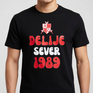 Camiseta Delije Norte 1989 Ceveno Branco 