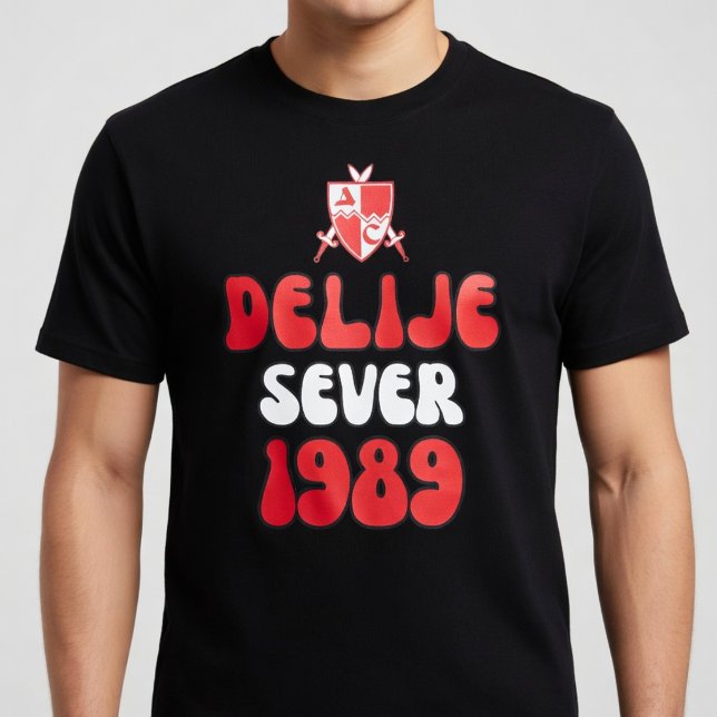 Camiseta Delije Norte 1989 Ceveno Branco  (Criador carregado)