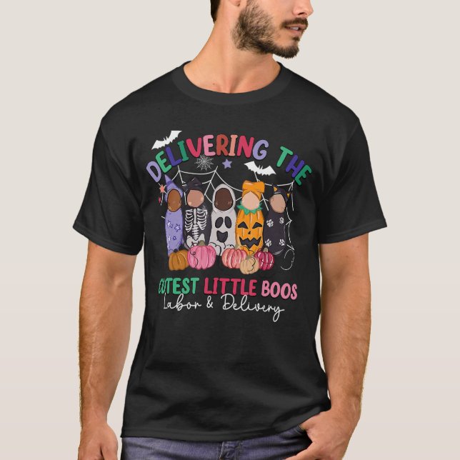 Camiseta Deliveringhe Cutest Boos Labor Delivery Halloween  (Frente)