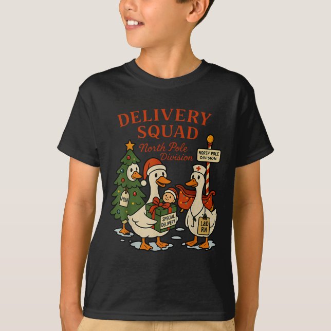Camiseta Delivery Squad Labor And Delivery Nurse Christmas  (Frente)