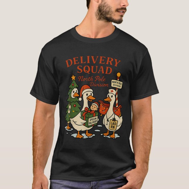 Camiseta Delivery Squad Labor And Delivery Nurse Christmas  (Frente)