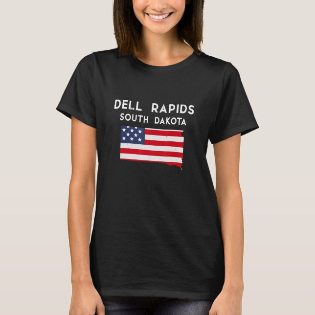 Camiseta Dell Rapids South Dakota USA State America Viagem (Frente)