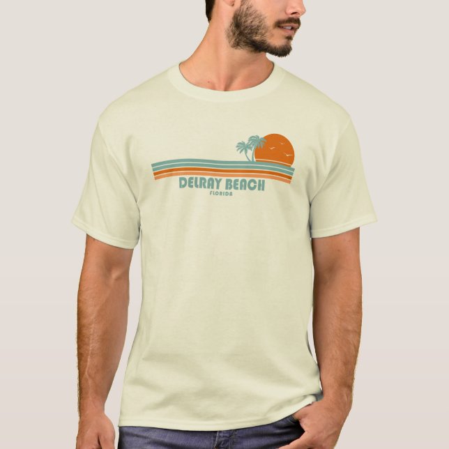 Camiseta Delray Beach Florida Sun Palm Trees (Frente)