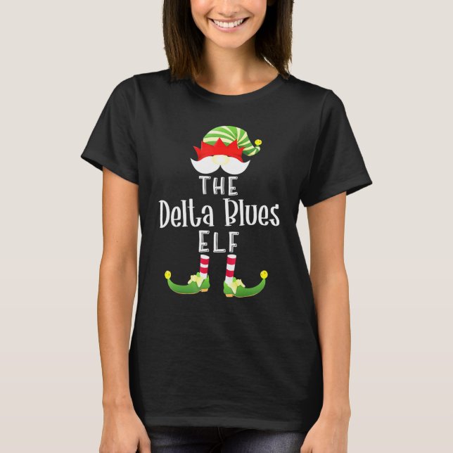 Camiseta Delta Blues Elf Group Festa de Natal do Pajama (Frente)
