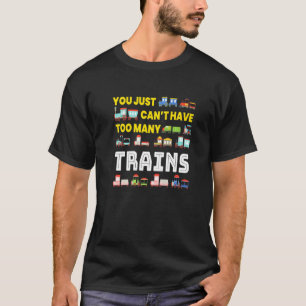 Camiseta Demasiados Comboios Eu Modelo Comboios Ferroviário