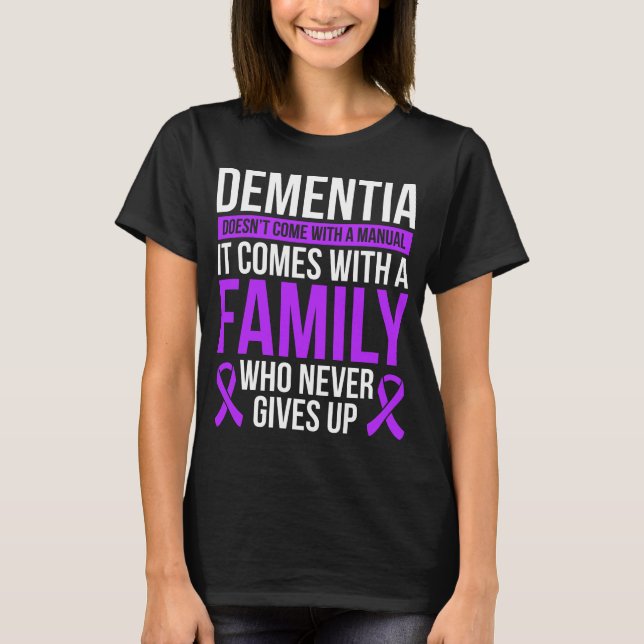 Camiseta Dementia Awareness Ribbon Fighter Warrior (Frente)