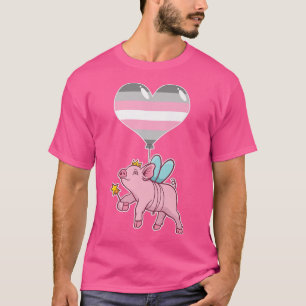 Camiseta Demigirl Pig Fairy Nonbinary Gender