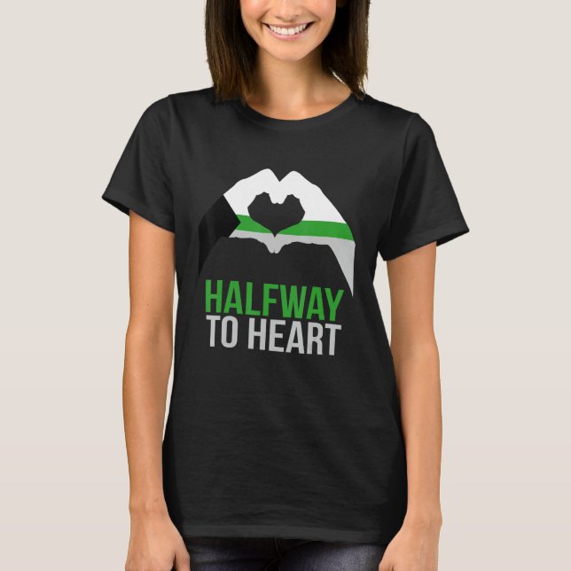 Camiseta Demiromantic Joke Heart Love Demiromantic Flag (Frente)