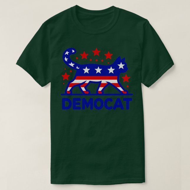 Camiseta DEMOCAT Cat Ladies For Kamala 2024 (Frente do Design)