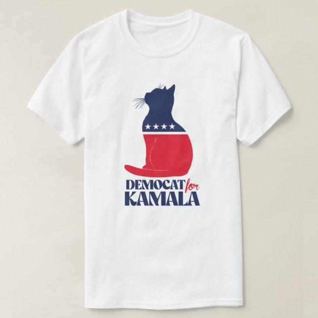 Camiseta Democat para Kamala (Frente do Design)