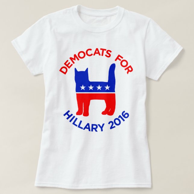 Camiseta "Democats para o t-shirt das mulheres de Hillary (Frente do Design)